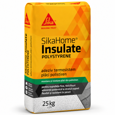 Adeziv si masa de spaclu pentru polistiren SikaHome Insulate Polystyrene, 25 kg